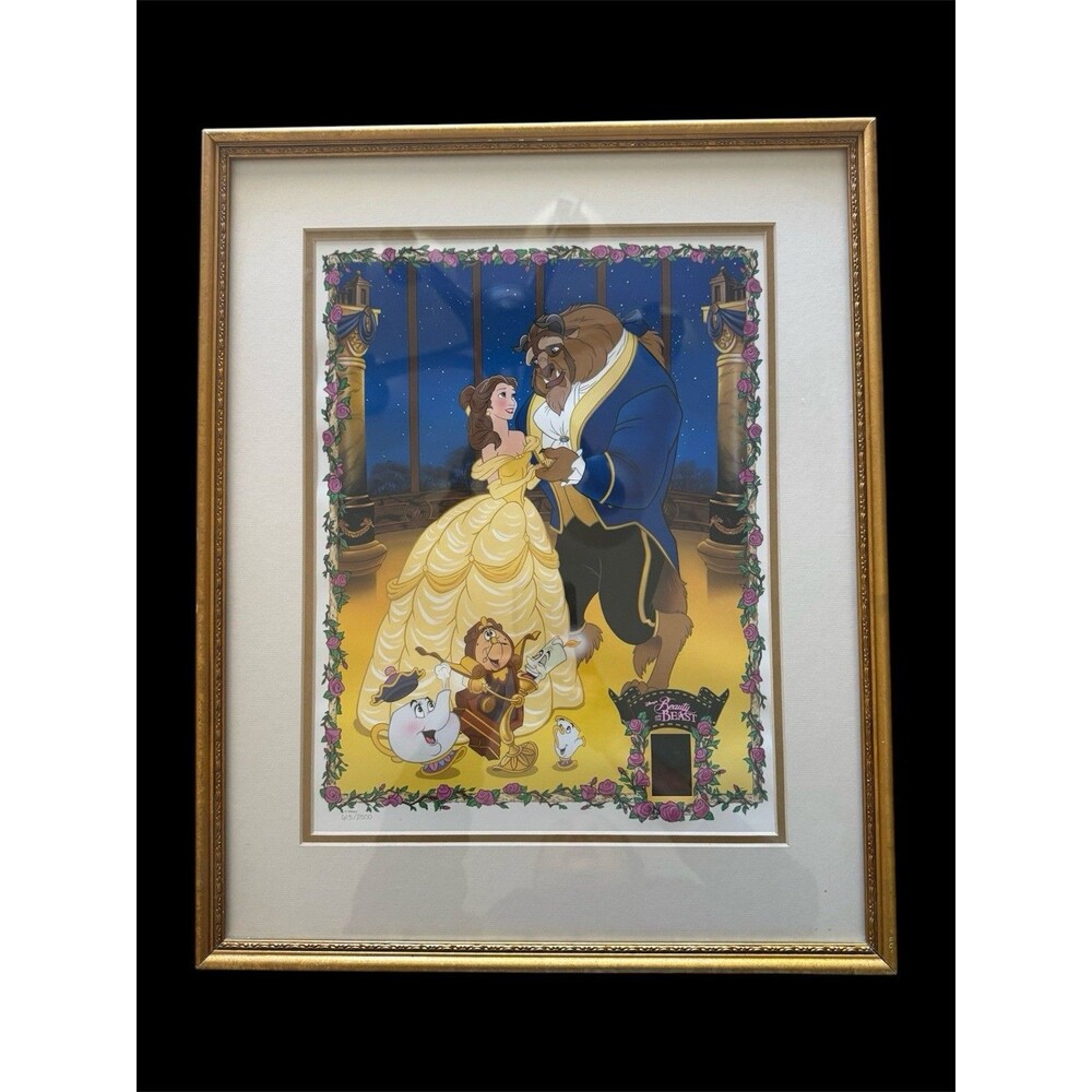Disney Beauty and the Beast Limited Edition Litho 613/2500 Framed w/ Film Cell
